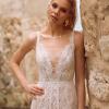 EZRA-ML9718-FULL-LACE-FITTED-GOWN-WITH-PLUNGING-V-NECKLINE-LACE-STRAPS-AND-ZIP-UP-BACK-WEDDING-DRESS-MADI-LANE-BRIDAL3