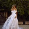 ELORA ML8518 SWEETHEART NECKLINE BALL GOWN IN FLORAL LACE AND TULLE WITH DETACHABLE STRAPS STRAPLESS WEDDING DRESS MADI LANE LUV BRIDAL 7