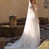 BIRDIE VEIL V935 MATCHING CATHEDRAL LENGTH VEIL WITH FLORAL LACE PAIRED WITH GOWN ML19535 VEIL MADI LANE BRIDAL1