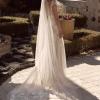BLISS VEIL V950 CATHEDRAL LENGTH SHEER SINGLE TIER WITH MATCHING LACE APPLIQUES PAIRED WITH GOWN ML19250GT VEIL MADI LANE BRIDAL1
