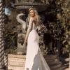 BRAE ML18033 FULL LENGTH FIT FLARE SILHOUETTE V NECKLINE WITH FLORAL LACE AND MID V BACK SHEER ILLUSION FINISH WEDDING DRESS MADI LANE BRIDAL3
