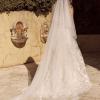 BRIELLE VEIL V955 TWO TIERED CATHEDRAL LENGTH WITH LACE APPLIQUES EDGE PAIRED WITH GOWN ML19255 VEIL MADI LANE BRIDAL1