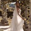 BRIELLE VEIL V955 TWO TIERED CATHEDRAL LENGTH WITH LACE APPLIQUES EDGE PAIRED WITH GOWN ML19255 VEIL MADI LANE BRIDAL2