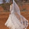 RUE VEIL V81 SINGLE LAYER WITH THREADED FRINGE PAIRED WITH GOWN EY181 VEIL EVIE YOUNG BRIDAL1