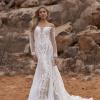 ZURI EY149 FULL LENGTH FITTED LACE GOWN WITH ILLUSION BODICE AND FITTED SLEEVES WEDDING DRESS EVIE YOUNG BRIDAL9