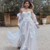 JOLIE_EY273_SWEETHEART STRAPLESS ALINE LACE WEDDING DRESS WITH DETACHABLE OFF THE SHOULDER FULL LENGTH SLEEVES_EVIE YOUNG BRIDAL 360