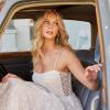 DANICA ML22101 FULL LENGTH FLORAL LACE ALINE GOWN WITH THIN STRAPS SIDE LACE UP AND ZIPPER BACK CLOSURE WEDDING DRESS MADI LANE BRIDAL 7