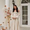 DANTE ML22046 FULL LENGTH CHIFFON ALINE GOWN WITH SWEETHEART NECKLINE AND DETACHABLE LONG SLEEVES ZIPPER CLOSURE WEDDING DRESS MADI LANE BRIDAL 1