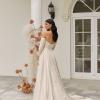 DANTE ML22046 FULL LENGTH CHIFFON ALINE GOWN WITH SWEETHEART NECKLINE AND DETACHABLE LONG SLEEVES ZIPPER CLOSURE WEDDING DRESS MADI LANE BRIDAL 2