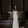FRANKIE_EY313 FULL CREPE WITH SEED BEEDS SEQUINNED AND EMBROIDERED BODICE STRAPLESS FIT AND FLARE WEDDING DRESS WITH BUTTON UP BACK EVIE YOUNG BRIDAL1