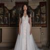 OLIVE_EY345 FLORAL LACE V NECK FIT AND FLARE WEDDING DRESS WITH DETACHABLE TULLE OVERSKIRT EVIE YOUNG BRIDAL 16