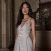 OLIVE_EY345 FLORAL LACE V NECK FIT AND FLARE WEDDING DRESS WITH DETACHABLE TULLE OVERSKIRT EVIE YOUNG BRIDAL 17