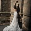 REMI_EY335 DEEP PLUNGE NECK WITH SPAGHETTI STRAPS FULL CHANTILLY LACE FIT AND FLARE WEDDING DRESS WITH DEEP V BACK EVIE YOUNG BRIDAL 4