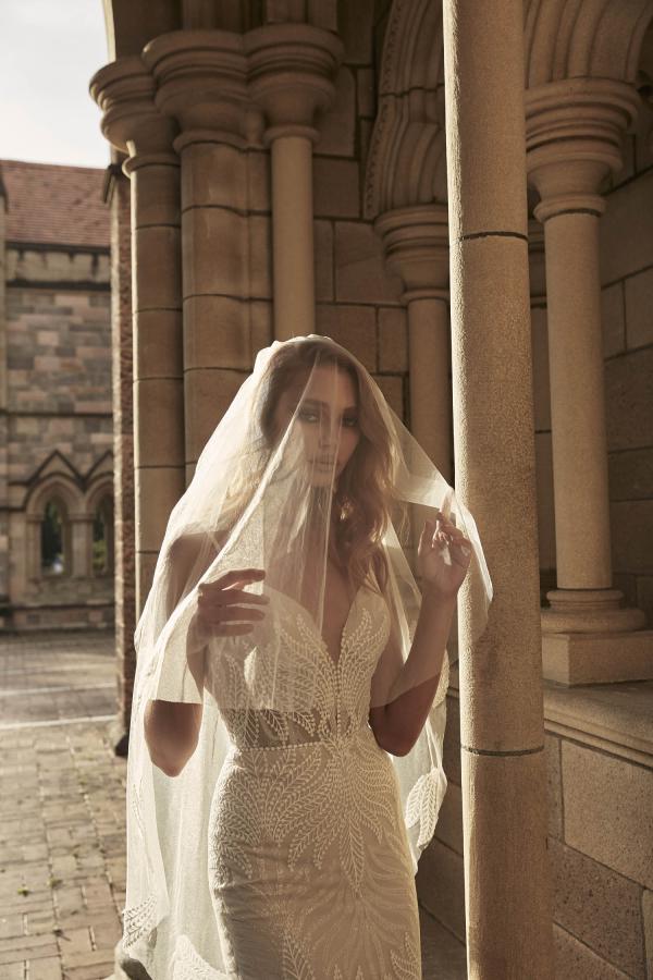 ROANE_EY309_FULL SEQUIN SHEETLACE V NECK_BACK ZIP SPAGHETTI STRAP FIT AND FLARE WITH GLITTER TULLE WITH ILLUSION BODICE WEDDING DRESS EVIE YOUNG BRIDAL 8 (3)
