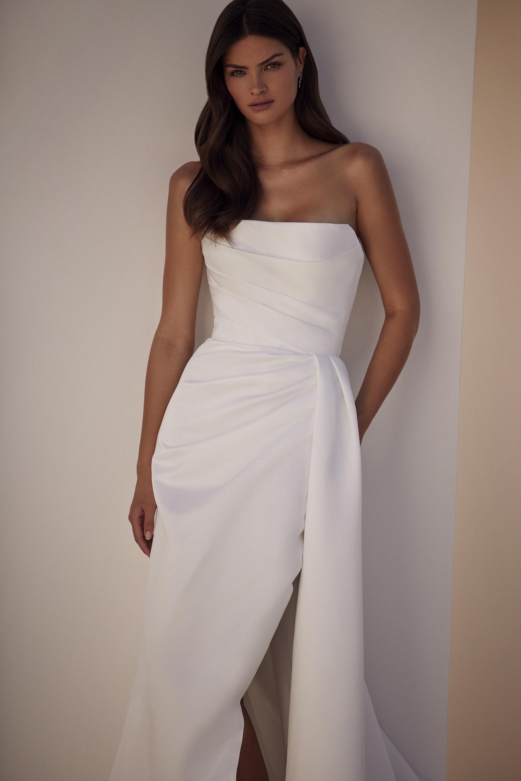 Sandal Strapless A-Line Wedding Dress